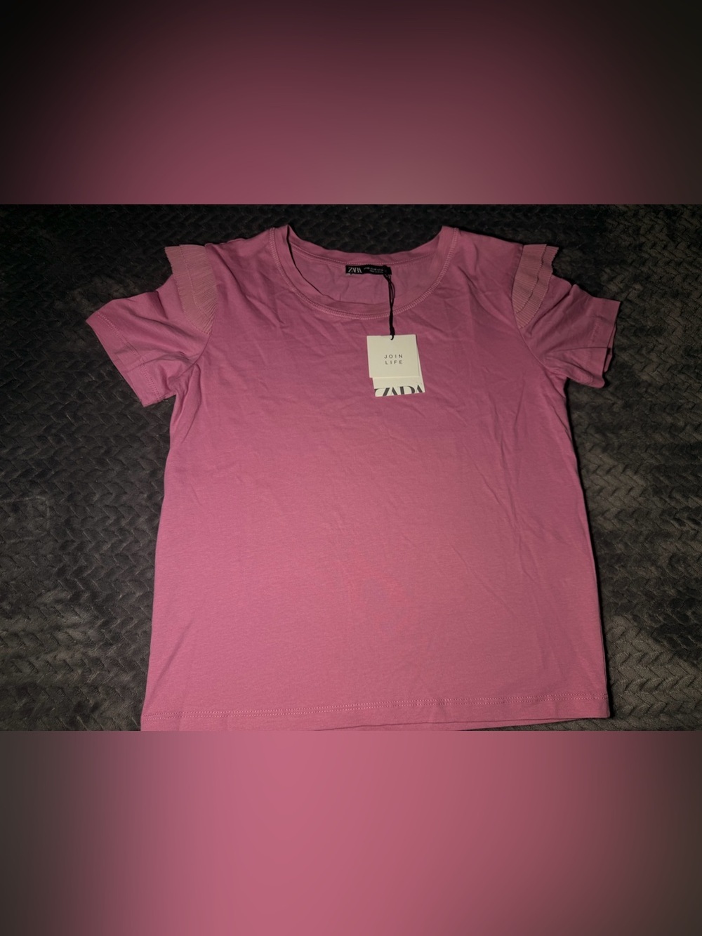 Zara Rose Pink Crewneck Short Sleeve Tee